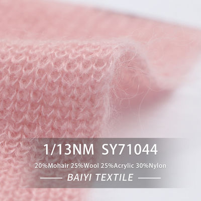 Mercerized Silky Mohair Wool Yarn Blend 1/13NM Moistureproof